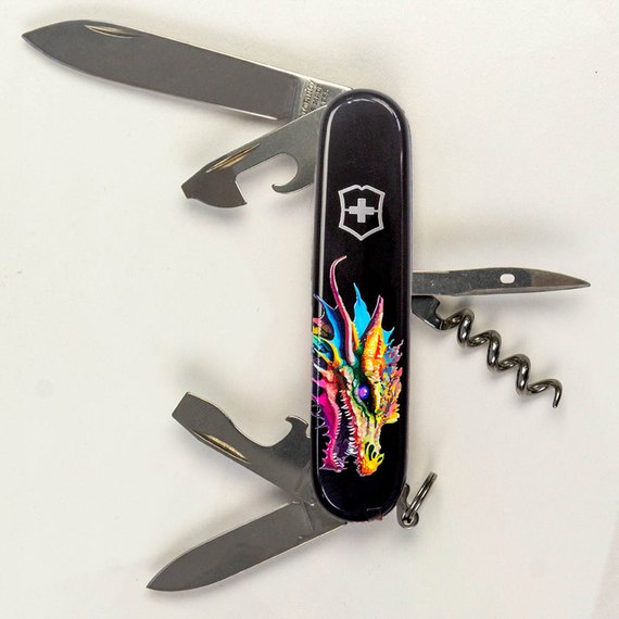 Багатофункціональний ніж Victorinox Spartan Zodiac Яскравий дракон 1.3603.3.Z3330u, Принт: Яскравий дракон, зображення 2