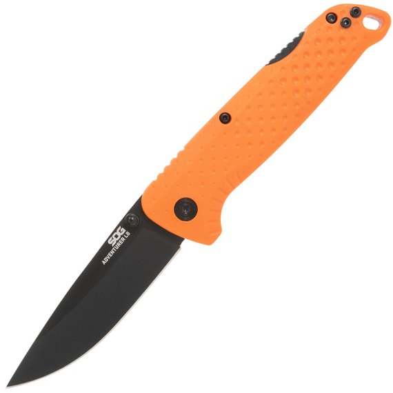 Нож туристический SOG Adventurer LB, Blaze Orange/Black (13-11-02-43), Покрытие клинка: Titanium Nitride, Цвет : Orange