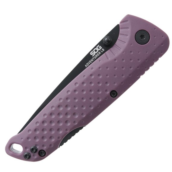 Нож туристический SOG Adventurer LB, Dusk Purple/Black (13-11-04-43), Покрытие клинка: Titanium Nitride, Цвет : Purple/Black, изображение 6