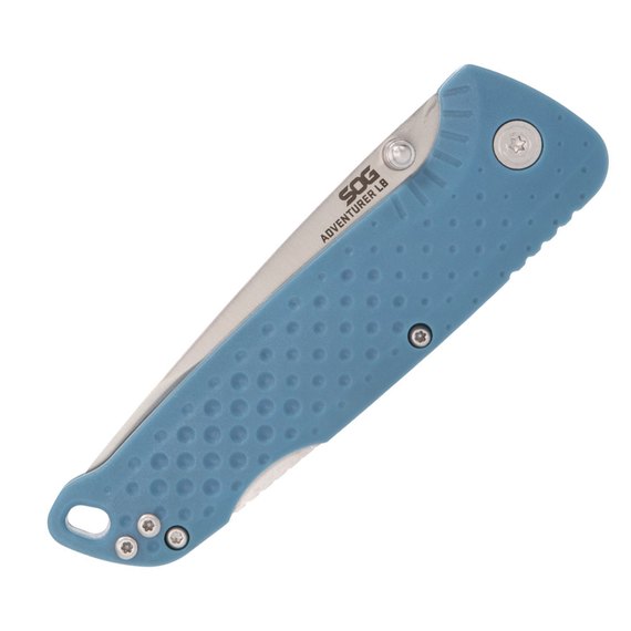 Нож туристический SOG Adventurer LB, Nordic Blue/Satin (13-11-03-43), Покрытие клинка: Satin, Цвет : Blue/Satin, изображение 6