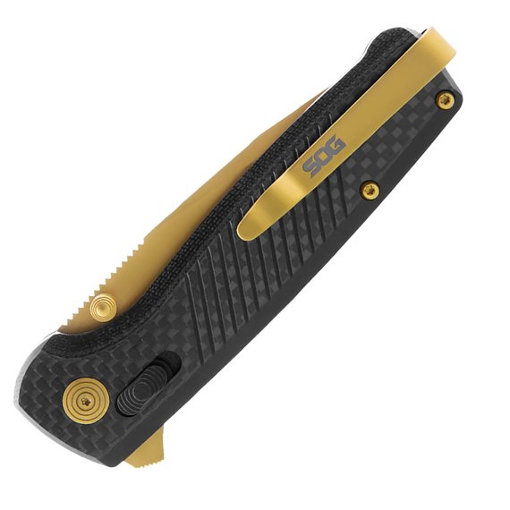 Нож туристический SOG Terminus XR LTE, Carbon/Gold (TM1033-BX), изображение 4