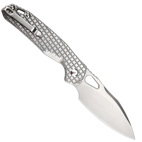 Кишеньковий ніж CJRB Frack Steel Handle (J1931-FST), Покриття клинка: Black, Колір: Silver ribbed, зображення 2