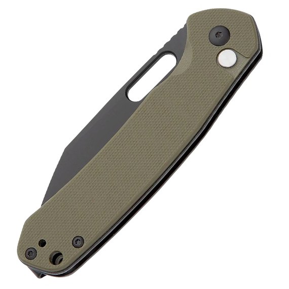 Карманный нож CJRB Pyrite Wharncliffe BB G10 Green (J1925A-BGN), Покрытие клинка: Black, Цвет : Olive, изображение 3