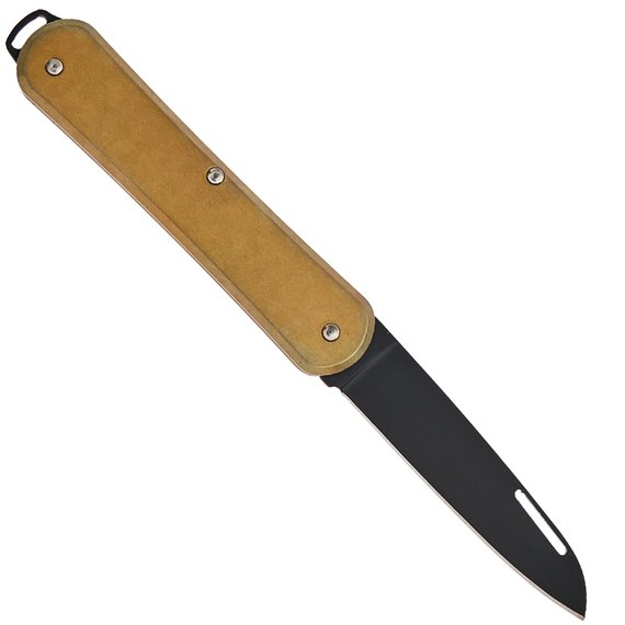 Маленький складной нож Fox Vulpis Black Blade Brass (FX-VP130 OTB), Покрытие клинка: Black Top Shield®, Цвет : Brown, изображение 4