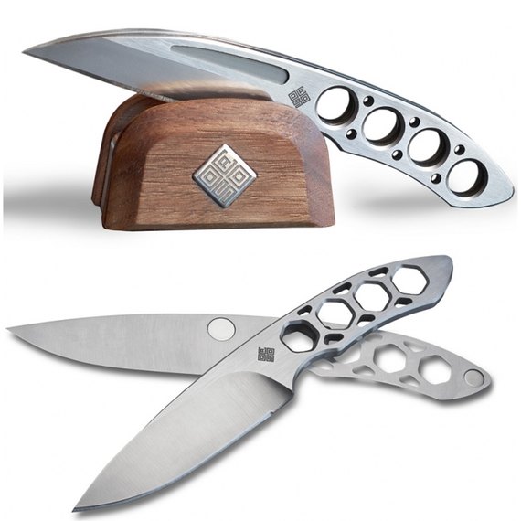 Набір сувенірних ножів Ocaso Duo Desk Knife Wharncliffe із підставкою з деревини горіха (80DKW), зображення 5