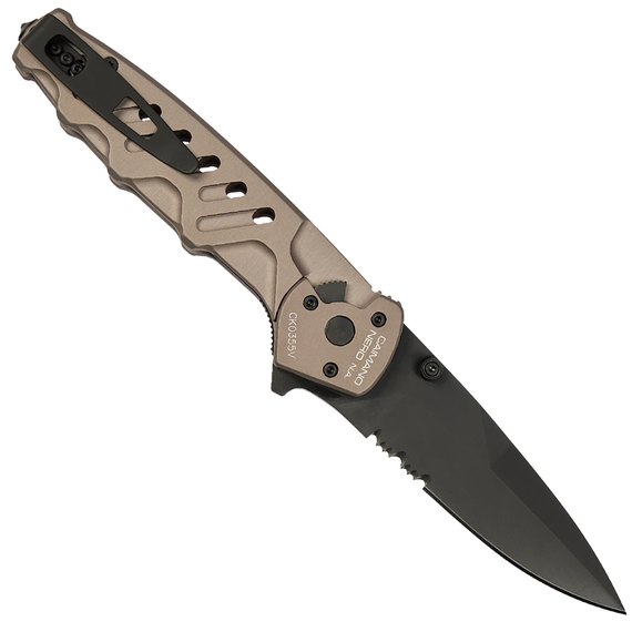 Ніж тактичний Extrema Ratio Caimano Nero N.A. Tactical Mud (04.1000.0166/BLK/TM), Покриття клинка: Black, Колір: Tan, зображення 2