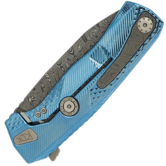 Карманный нож Lionsteel ROK Damascus Titanium Blue (ROK DD BL), Цвет : Blue, изображение 3