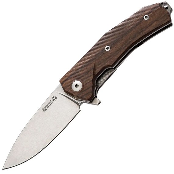 Карманный нож Lionsteel Kur Santos (KUR ST), Покрытие клинка: Satin, Цвет : Коричневый, Материал рукояти: Santos wood