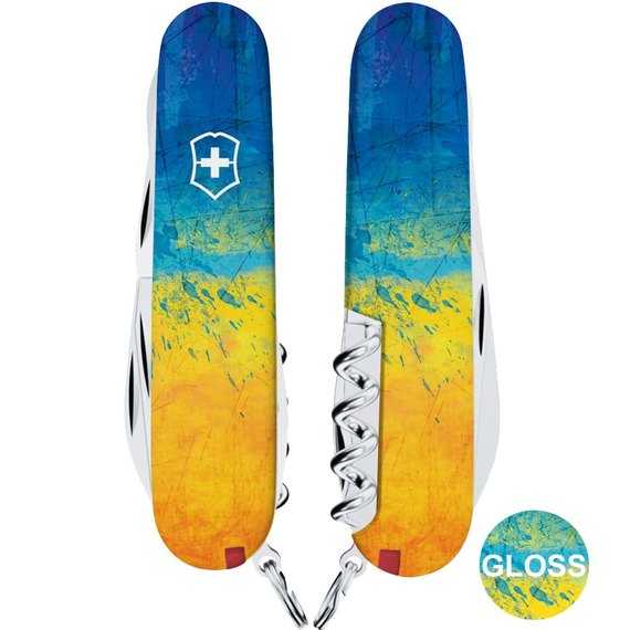 Багатофункціональний ніж Victorinox Climber Ukraine Жовто-синій малюнок 1.3703.7.T3100pw, зображення 3