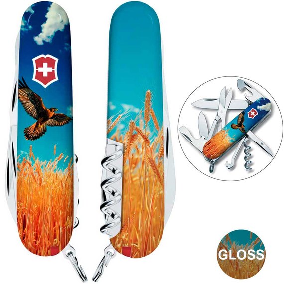 Багатофункціональний ніж Victorinox Climber Ukraine Вільний Сокіл 1.3703.7.T3230pw, зображення 2