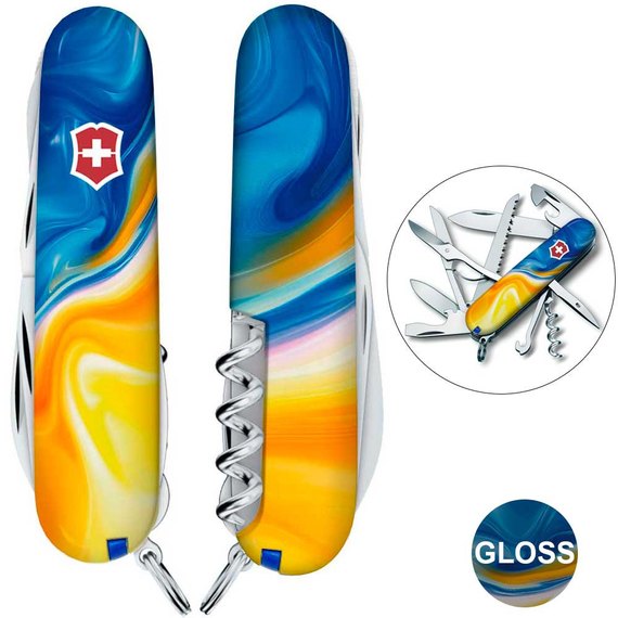 Многофункциональный нож Victorinox Huntsman Ukraine Желто-синие краски 1.3713.7.T3250pw, изображение 2