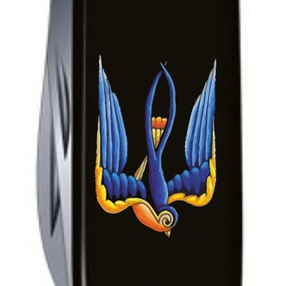 Многофункциональный нож Victorinox Spartan Ukraine Трезубец-Ласточка черный 1.3603.3_T1230u, Цвет : Black, изображение 3