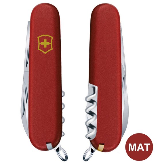 Многофункциональный нож Victorinox Spartan Mat красный матовый лак с желтым логотипом 1.3603.M0008p, изображение 3