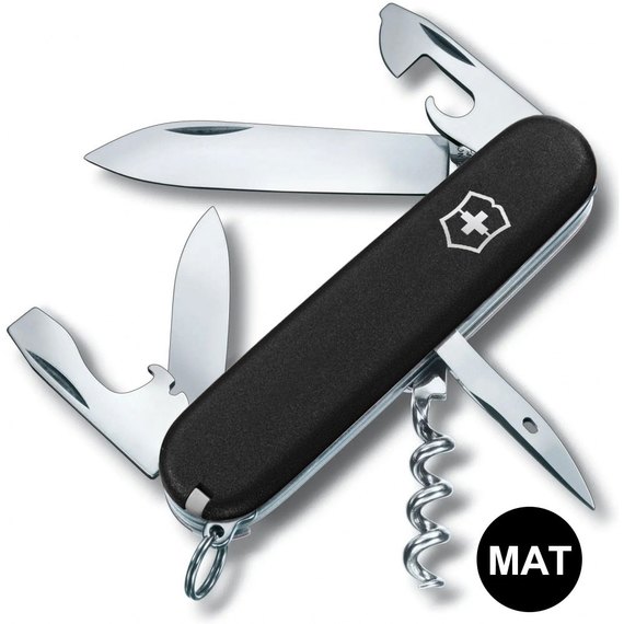 Многофункциональный нож Victorinox Spartan Mat черный матовый лак 1.3603.3_M0007p, Цвет : Black