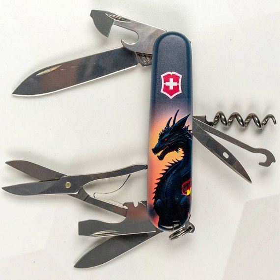 Многофункциональный нож Victorinox Climber Zodiac Дракон в лучах солнца 1.3703.3.Z3270p, изображение 6
