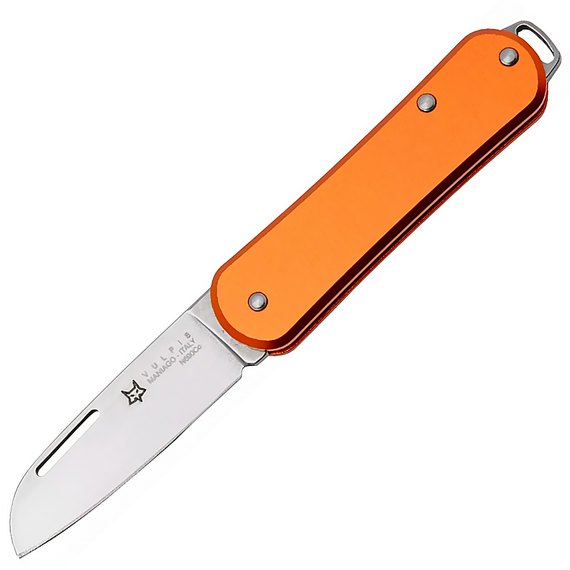 Маленький складний ніж Fox Vulpis Aluminium orange (FX-VP108 OR), Покриття клинка: Polished, Колір: Помаранчевий, Матеріал рукояті: Алюміній