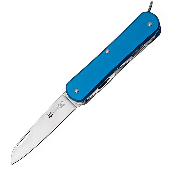 Многофункциональный нож для выживания Fox Vulpis Aluminium blue (FX-VP130-SF5 SB), Цвет : Синий, Материал рукояти: Алюміній, изображение 2
