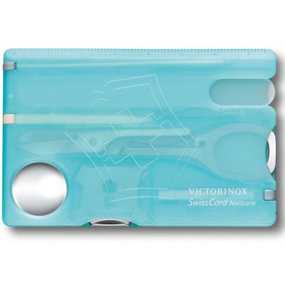Карта-мультитул Victorinox Swisscard Nailcare 0.7240.T21, Цвет: Голубой, изображение 3