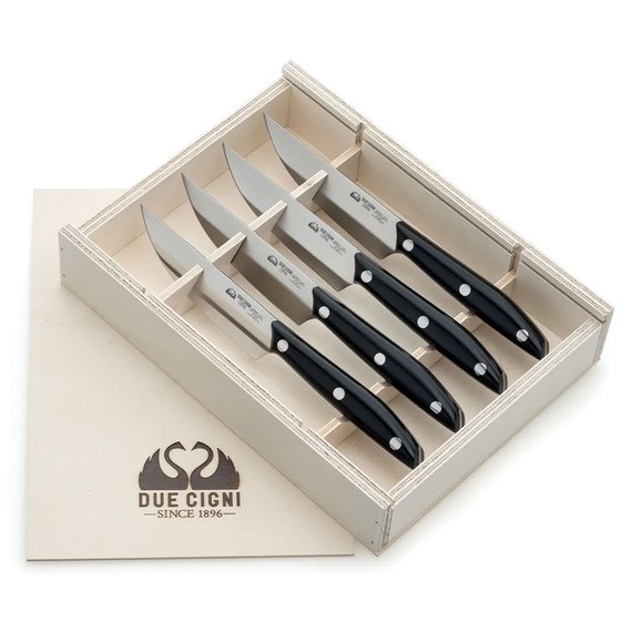 Набір кухонних ножів Due Cigni 1896 Steak America black (2C 1019 SET4), Колір: Чорний, Матеріал рукояті: POM (Ацетальная смола/Поліоксіметілени)