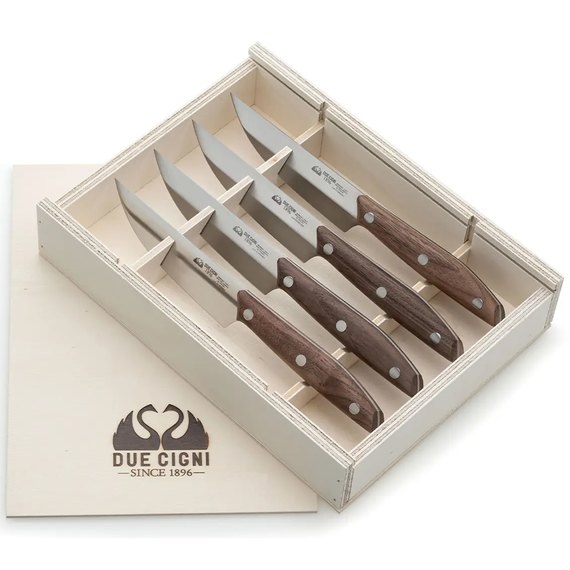 Набір кухонних ножів Due Cigni 1896 Steak America Walnut Handle (2C 1019 NO SET4), Колір: Коричневий, Матеріал рукояті: Горіх