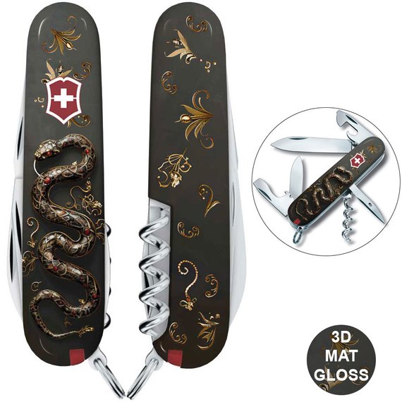 Многофункциональный коллекционный нож Victorinox Spartan Zodiac 3D Роскошная змея (1.3603.3.Z4210hk)