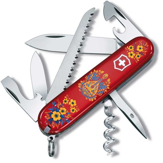 Многофункциональный сувенирный нож Victorinox Camper Ukraine Украинские мотивы (1.3613.T1370u)