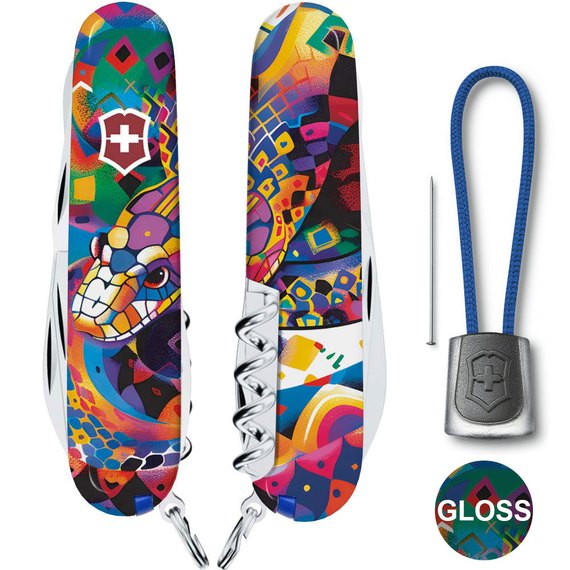 Многофункциональный коллекционный нож Victorinox Climber Zodiac Яркая змея (1.3703.Z4260pk)