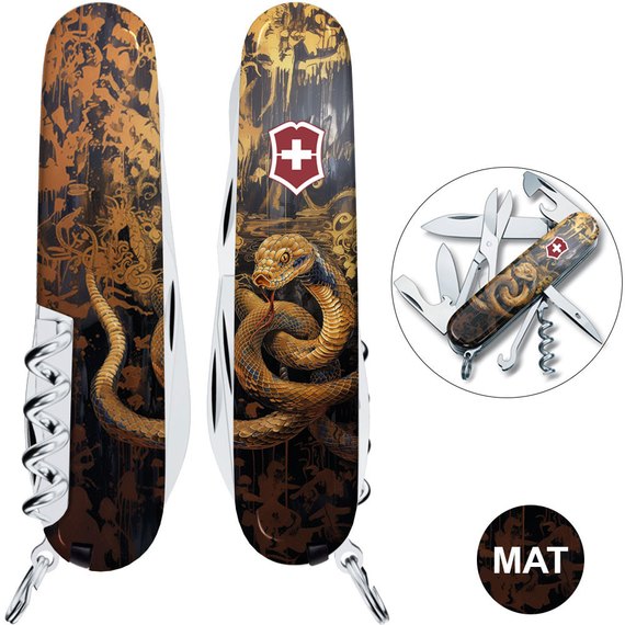 Многофункциональный коллекционный нож Victorinox Climber Zodiac Золотая деревянная змея (1.3703.3.Z4240pk)