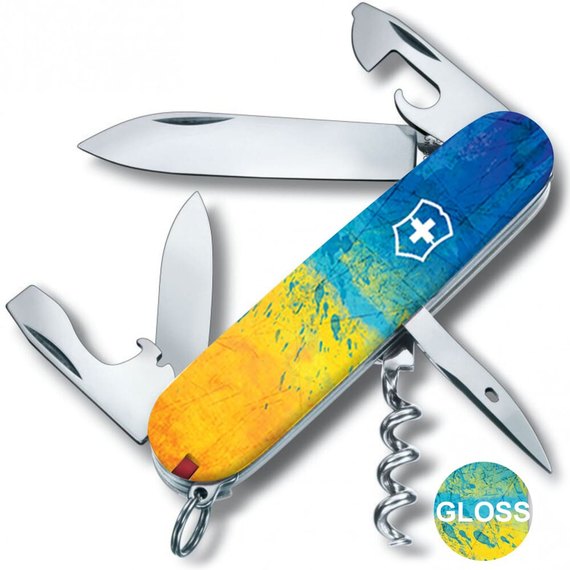 Многофункциональный сувенирный нож Victorinox Spartan Ukraine Желто-синий рисунок (1.3603.7_T3100pw)