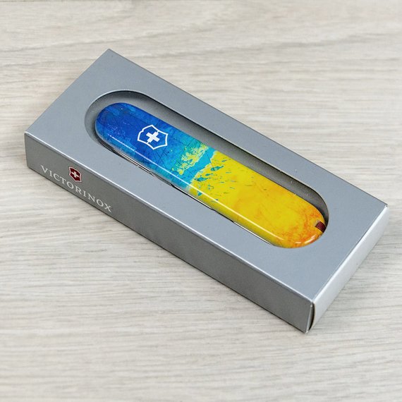 Многофункциональный сувенирный нож Victorinox Spartan Ukraine Желто-синий рисунок (1.3603.7_T3100pw)
