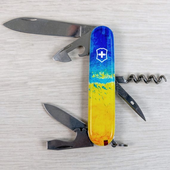 Многофункциональный сувенирный нож Victorinox Spartan Ukraine Желто-синий рисунок (1.3603.7_T3100pw)