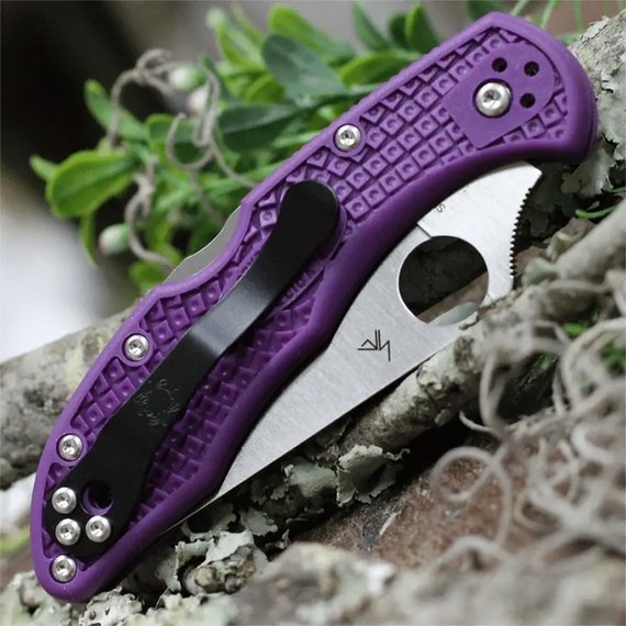 Кишеньковий ніж Spyderco Delica 4 Lightweight VG-10 FRN Purple (C11FPPR), зображення 5