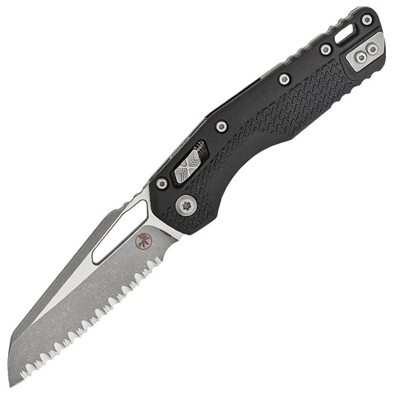 EDC ніж Microtech MSI Tri-Grip Injection Molded Apocalyptic Serrated Black (210T-12APPMBK)