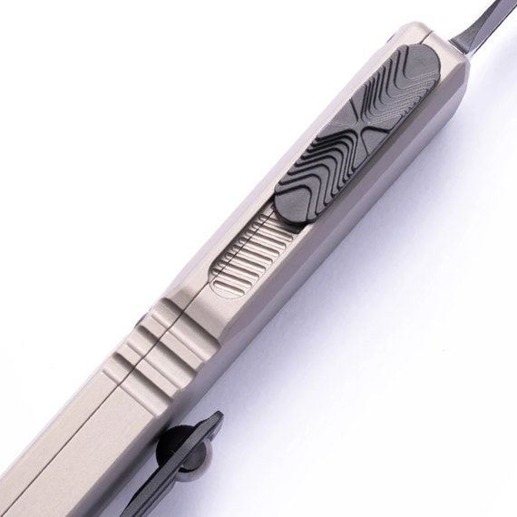 Автоматический выкидной нож Microtech Ultratech Gen III ZBP Double Edge BB PS Natural Clear (1122-2NC), изображение 3