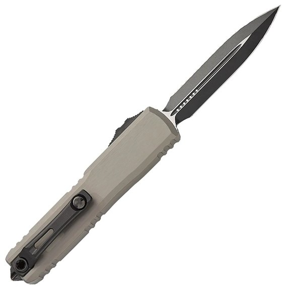 Автоматический выкидной нож Microtech Ultratech Gen III ZBP Double Edge BB Serrated Natural Clear (1122-3NC), изображение 2