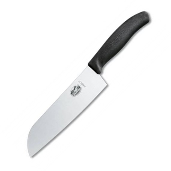 Hож кухонный Victorinox SwissClassic Santoku 17 см, черный блистер 6.8503.17B