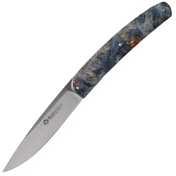 Джентльменский нож Maserin Gourmet синий кап тополя (380/RB), Цвет : Синий, Материал клинка: Нержавеющая сталь