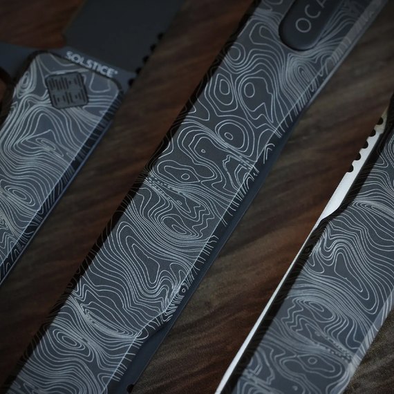 Джентльменский нож Ocaso Solstice Engraved titanium Topo Pattern Black (10ETB), Цвет : Чёрный, изображение 8