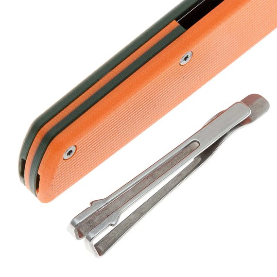 EDC нож San Ren Mu Qrick G10 зелено-оранжевый (408L-GX), изображение 6