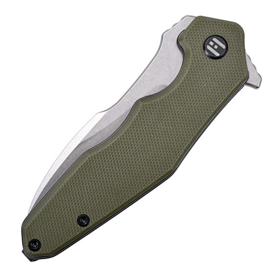 EDC нож Hightron Mini Ventura зеленый (HK05GRNS), Покрытие клинка: SW (Stonewash), Цвет : Зелёный, изображение 4