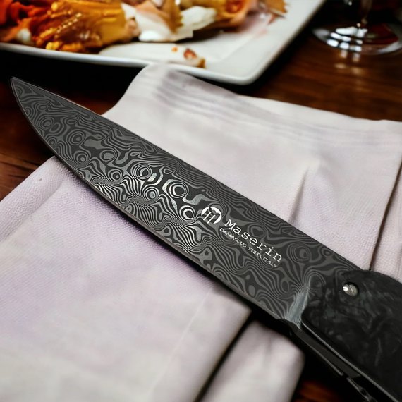 Коллекционный нож Maserin Gourmet черный (380/DN), изображение 4