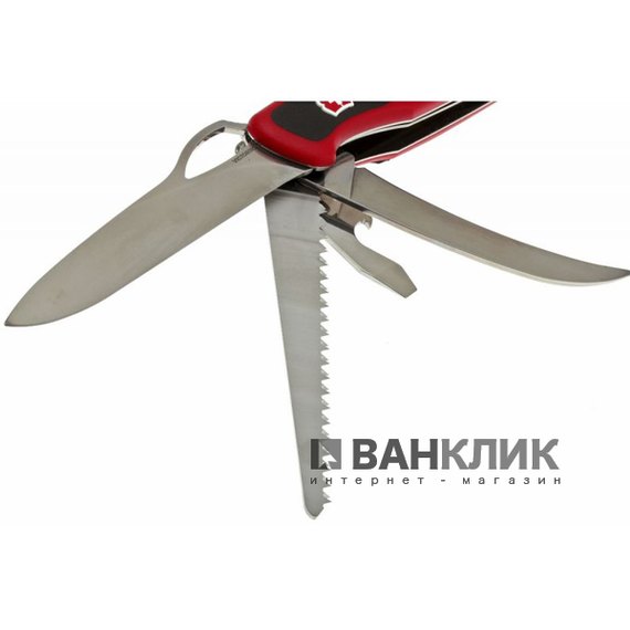 Нож Victorinox Delemont, RangerGrip 58 Hunter, 130 мм, красный/черный 0.9683.MC