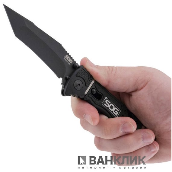 Нож SOG Trident Elite Tanto Black Blade (TF104-CP)