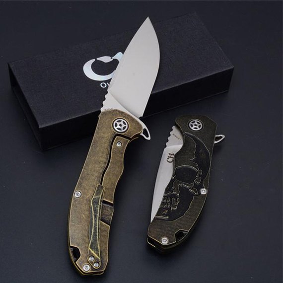 Нож CH 3504 TC4 gold
