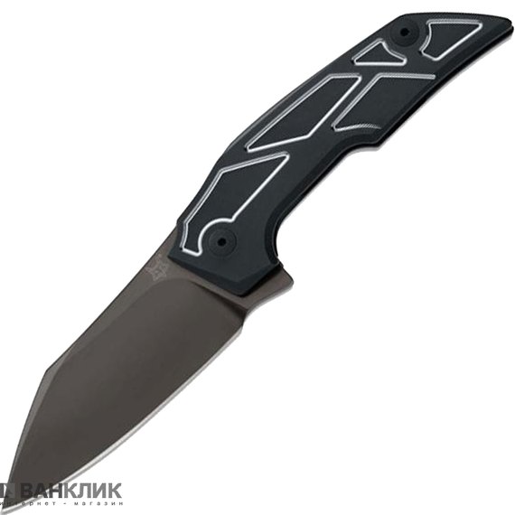 Нож Fox Phoenix, черный (FX-531TIB), Цвет : Тёмно-синий , Марка стали: M390, Материал рукояти: Титан