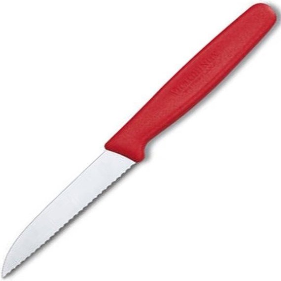 Кухонный нож Victorinox с волнистым лезвием, красный нейлон 5.0431, Цвет : Красный, Марка стали: 440А, Материал рукояти: Нейлон
