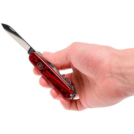 Многофункциональный нож Victorinox Climber 1.3703.TB1, Цвет : Красный прозрачный, изображение 3