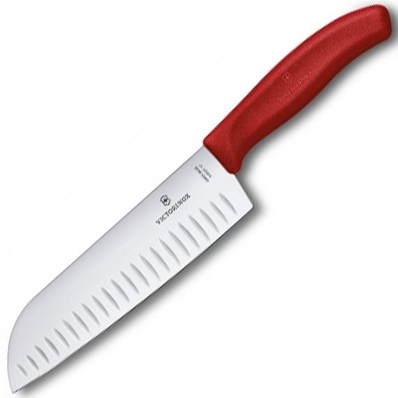Нож кухонный Victorinox SwissClassic Santoku красный 6.8521.17B