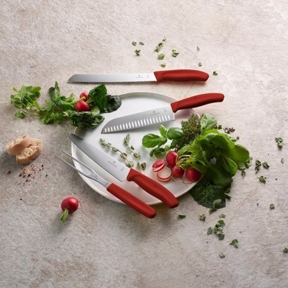 Нож кухонный Victorinox SwissClassic Santoku красный 6.8521.17B, изображение 3