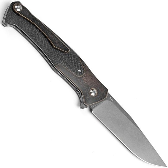 Нож Amare Knives "Track" бронзовый 201808, Цвет : Бронзовый, Марка стали: CPM S35VN, Материал рукояти: Carbon fiber